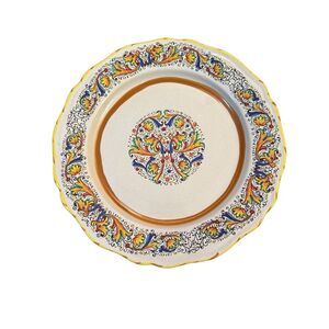 Vintage Meridiana Ceramiche Dinner‎ Plates set of 4 Italian Hand Painted Dueling